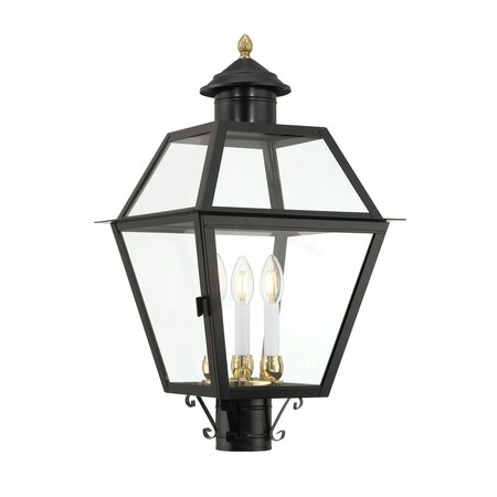 NORWELL Lexington Outdoor Post Light - Black 2235-BL-CL